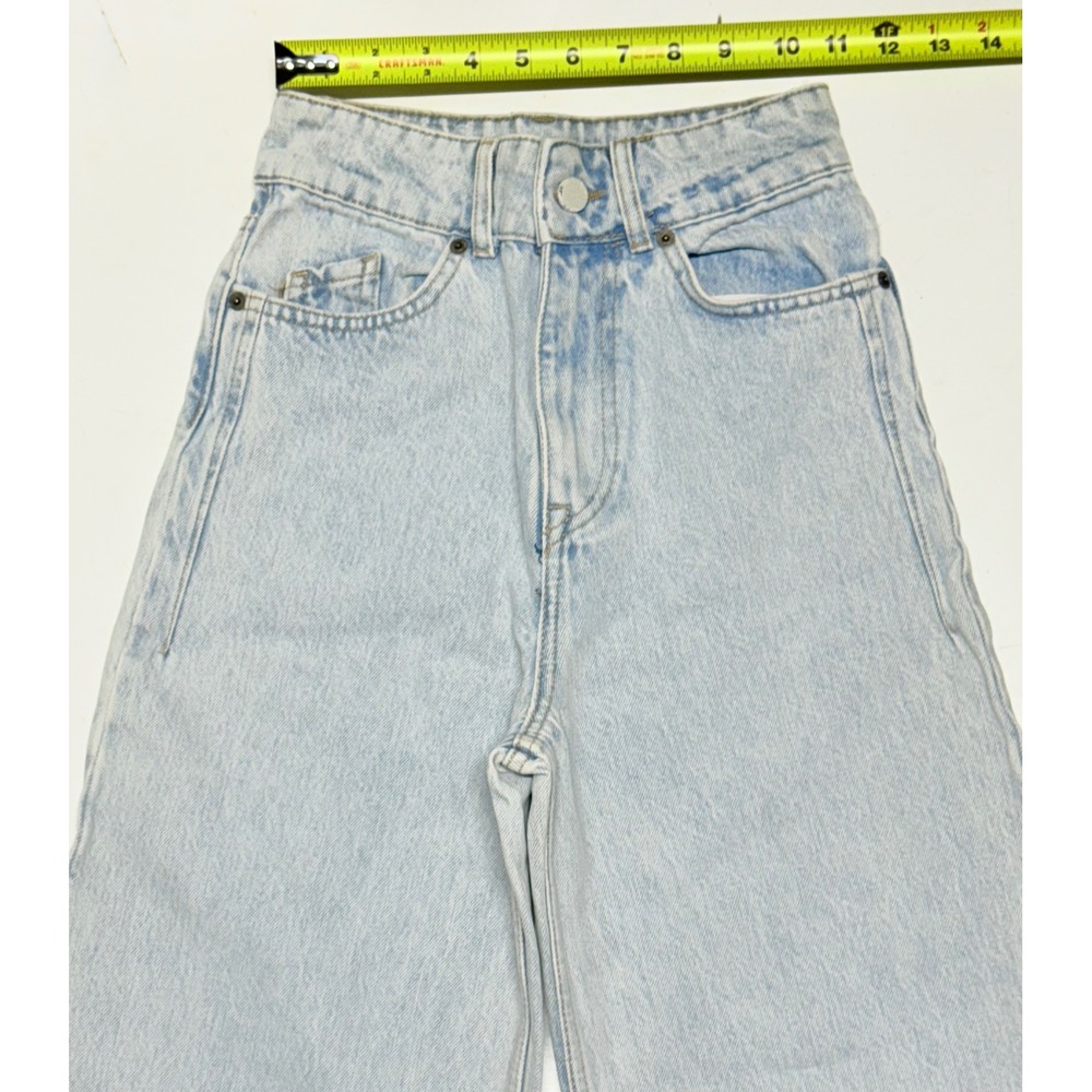 ZARA Wide Leg‎ Light Wash Denim Jeans Women's Size EUR 32 USA D MEX 22 - Picture 2 of 5